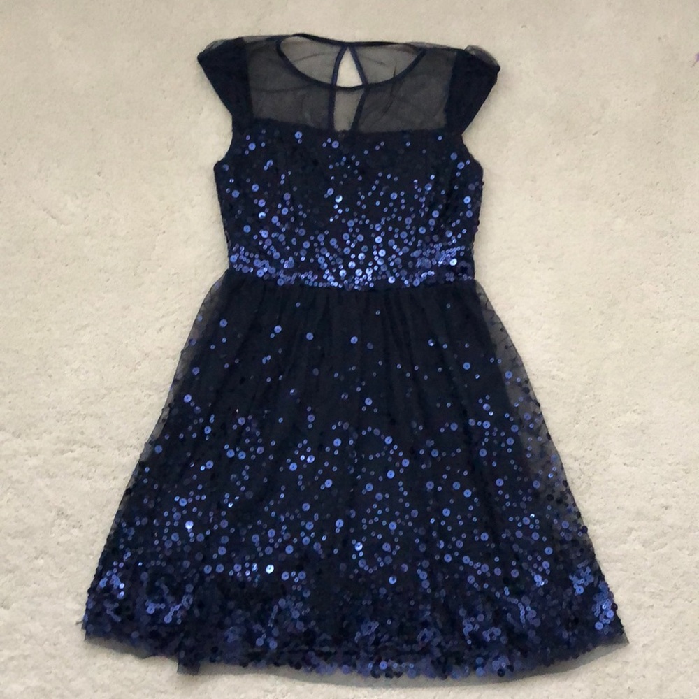 Blue sequin dress